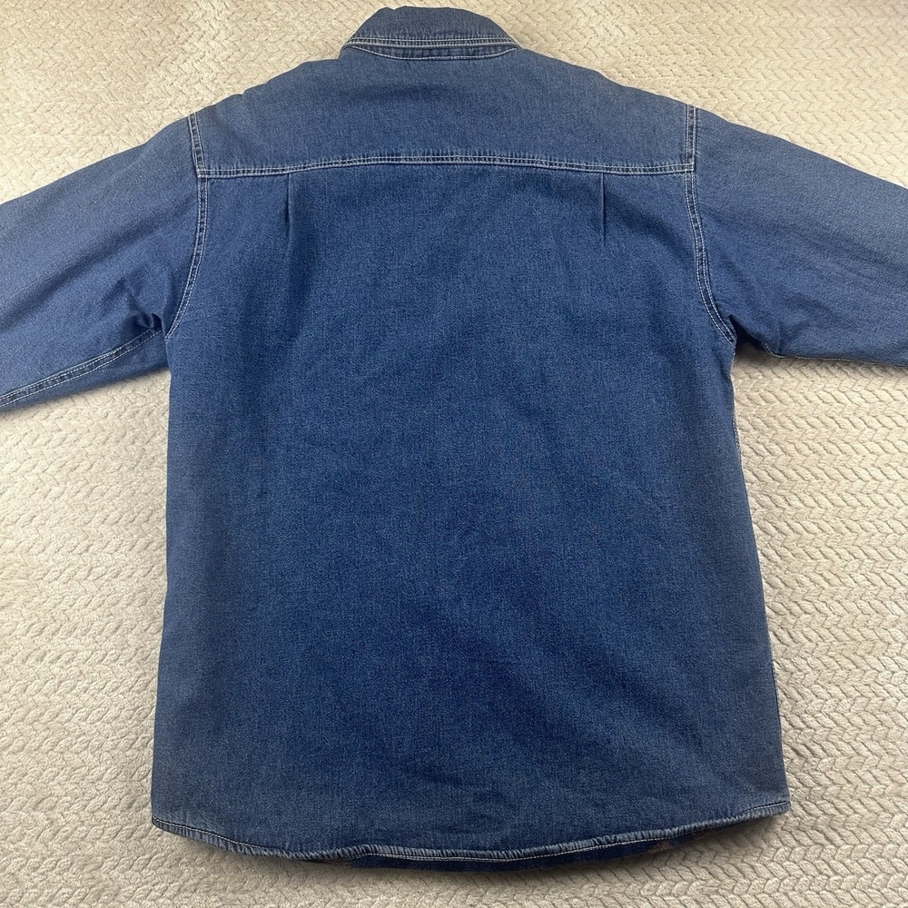 Levis Denim Shacket Jacket Men's Medium Flannel Lined Trucker Biker Grunge - Picture 5 of 13